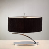 Eve 2 Light Table Lamp - Polished Chrome With Black Oval Shade