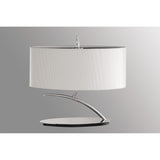 Eve 2 Light Table Lamp - Polished Chrome White Oval Shade