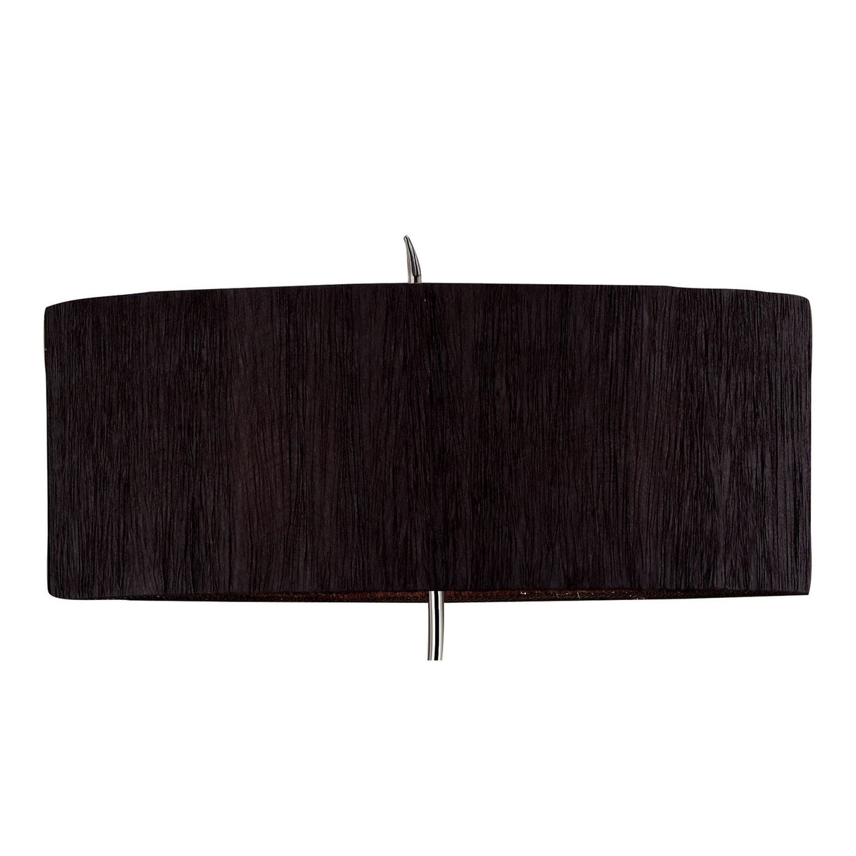 The Eve 2 Light Floor Lamp features a chrome base with a smooth, curved rod and a black oval shade, viewed from above against a white background.