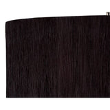 Close-up of the dark brown, textured wood base with visible grain on the Eve 2 Light Floor Lamp – Chrome with Black Oval Shade, featuring a curved top edge, set against a white background.
