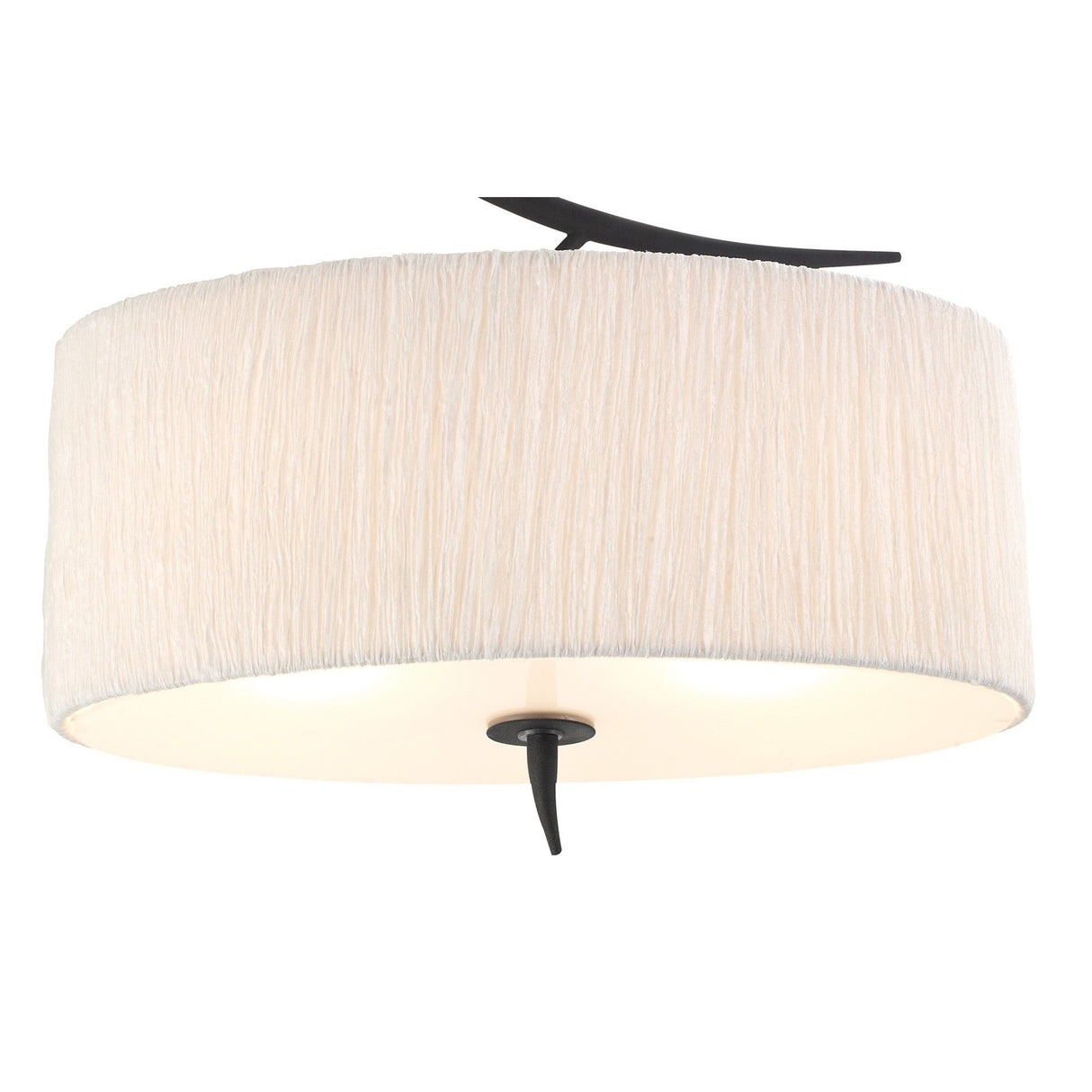 Eve 2 Light Semi-Flush Ceiling Light - Anthracite/Ivory