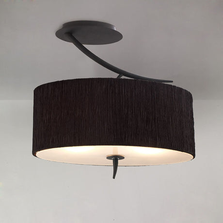 Eve 2 Light Semi-Flush Ceiling Light - Anthracite/Black