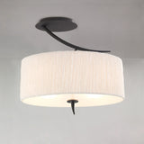 Eve 2 Light Semi-Flush Ceiling Light - Anthracite/Ivory
