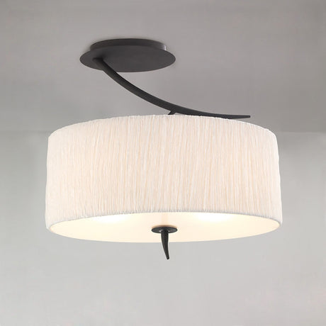 Eve 2 Light Semi-Flush Ceiling Light - Anthracite/Ivory
