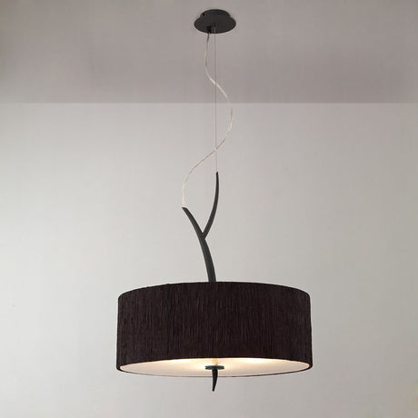 Eve 3 Light Pendant Light – Anthracite With Black Shade