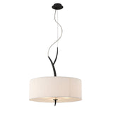 Eve 3 Light Pendant Light – Anthracite With White Shade