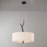 Eve 3 Light Pendant Light – Anthracite With White Shade