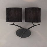 Eve 2 Light Wall Light - Anthracite With White Shades