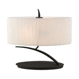 Eve 2 Light Table Lamp - Anthracite With White Oval Shade