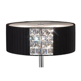 Evelyn 2 Light Crystal Table Lamp - Polished Chrome With Black Shade