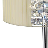 Evelyn 2 Light Crystal Table Lamp - Polished Chrome With Cream Shade