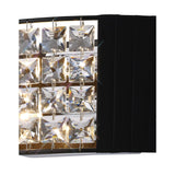 Evelyn 2 Light Crystal Wall Light - Chrome With Black Shade