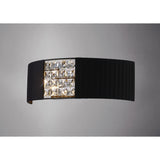 Evelyn 2 Light Crystal Wall Light - Chrome With Black Shade