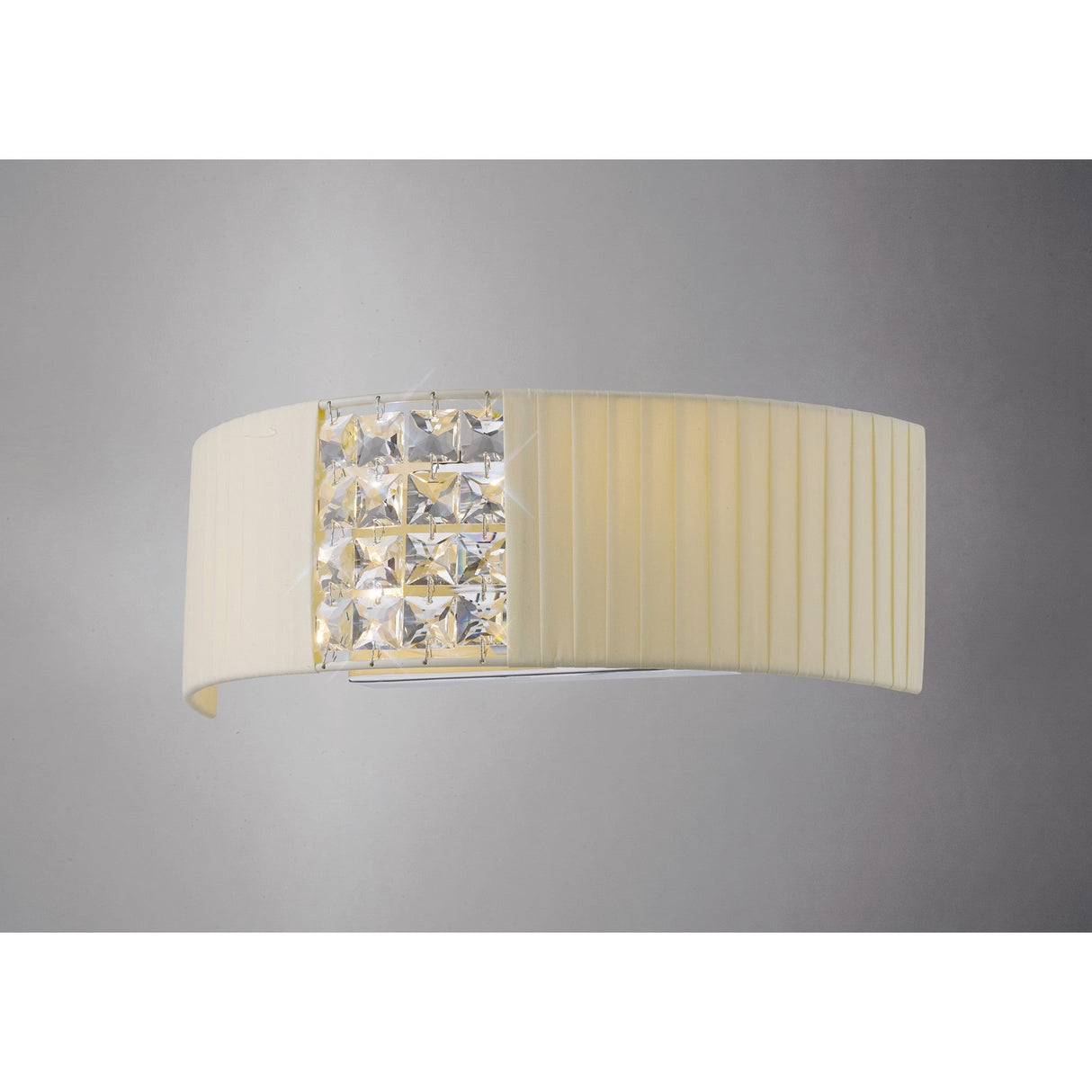 Evelyn 2 Light Crystal Wall Light - Chrome With Cream Shade