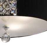 Evelyn 3 Light Crystal Flush Ceiling Light - Black