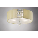 Evelyn 3 Light Crystal Flush Ceiling Light - Cream