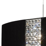 Evelyn 4 Light Crystal Linear Suspension Light/Semi-Flush - Chrome With Black Shade