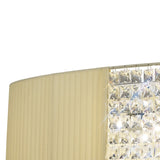 Evelyn 4 Light Crystal Linear Suspension Light/Semi-Flush - Chrome With Cream Shade