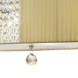 Evelyn 4 Light Crystal Linear Suspension Light/Semi-Flush - Chrome With Cream Shade