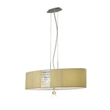 Evelyn 4 Light Crystal Linear Suspension Light/Semi-Flush - Chrome With Cream Shade