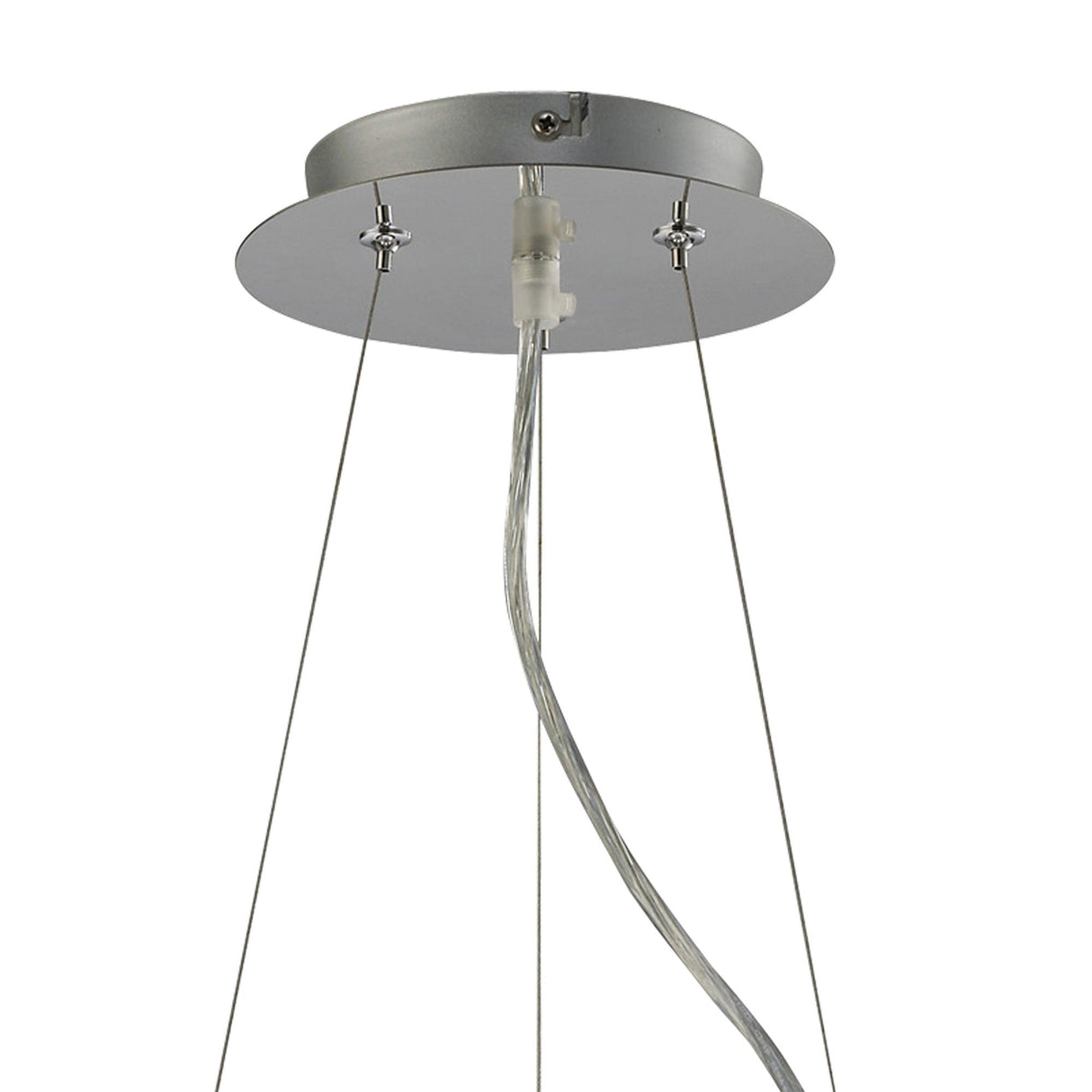 Evelyn 60cm 5 Light Crystal Suspension Light/Semi-Flush - Chrome With Black Shade