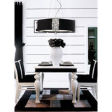 Evelyn 60cm 5 Light Crystal Suspension Light/Semi-Flush - Chrome With Black Shade