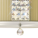 Evelyn 60cm 5 Light Crystal Suspension Light/Semi-Flush - Chrome With Cream Shade