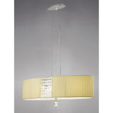 Evelyn 60cm 5 Light Crystal Suspension Light/Semi-Flush - Chrome With Cream Shade
