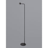 The Eyes LED Floor Lamp 6W 3000K - Sand Black features a slim, curved pole with a small spherical light on a round base, offering energy-efficient and minimalist lighting for any space.