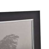 Rectangular Aluminium Photo Frame with Silver Border - Black