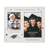 1st Day At School/Graduation Aluminium Photo Frame - Silver