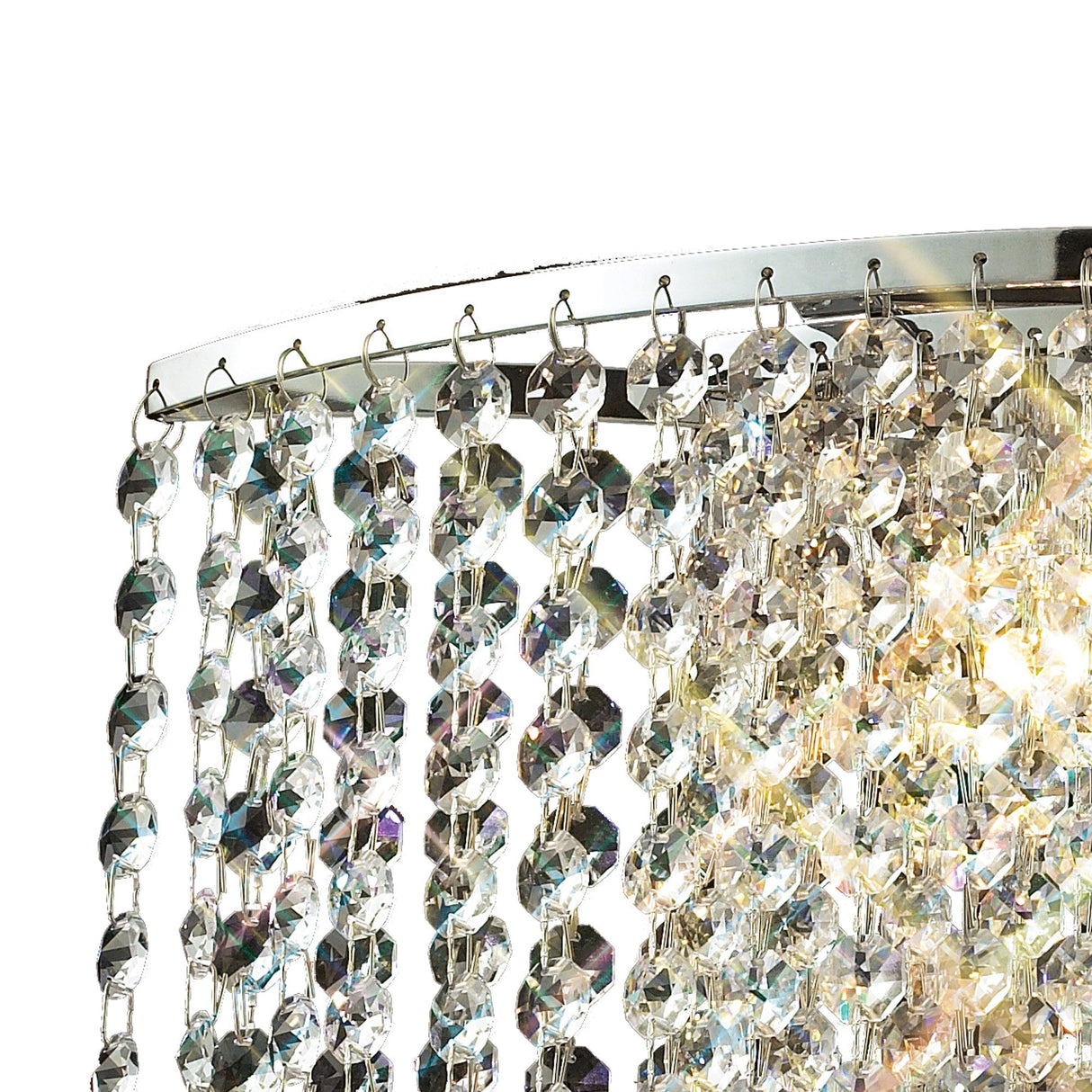 Fabio 2 Light Crystal Wall Light With Switch - Chrome