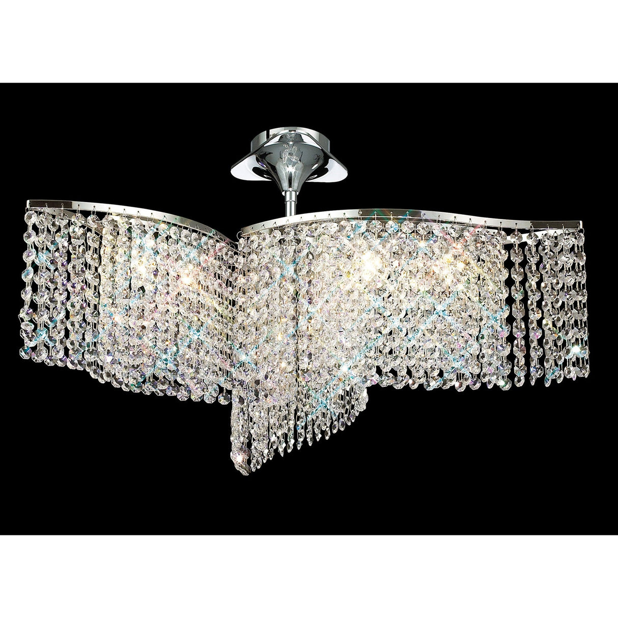 Fabio 71cm 6 Light Crystal Chandelier/Semi-Flush - Polished Chrome