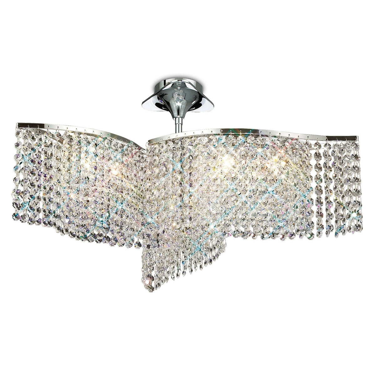 Fabio 71cm 6 Light Crystal Chandelier/Semi-Flush - Polished Chrome