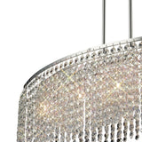 Fabio Telescopic 5 Light Crystal Linear Suspension Light - Chrome