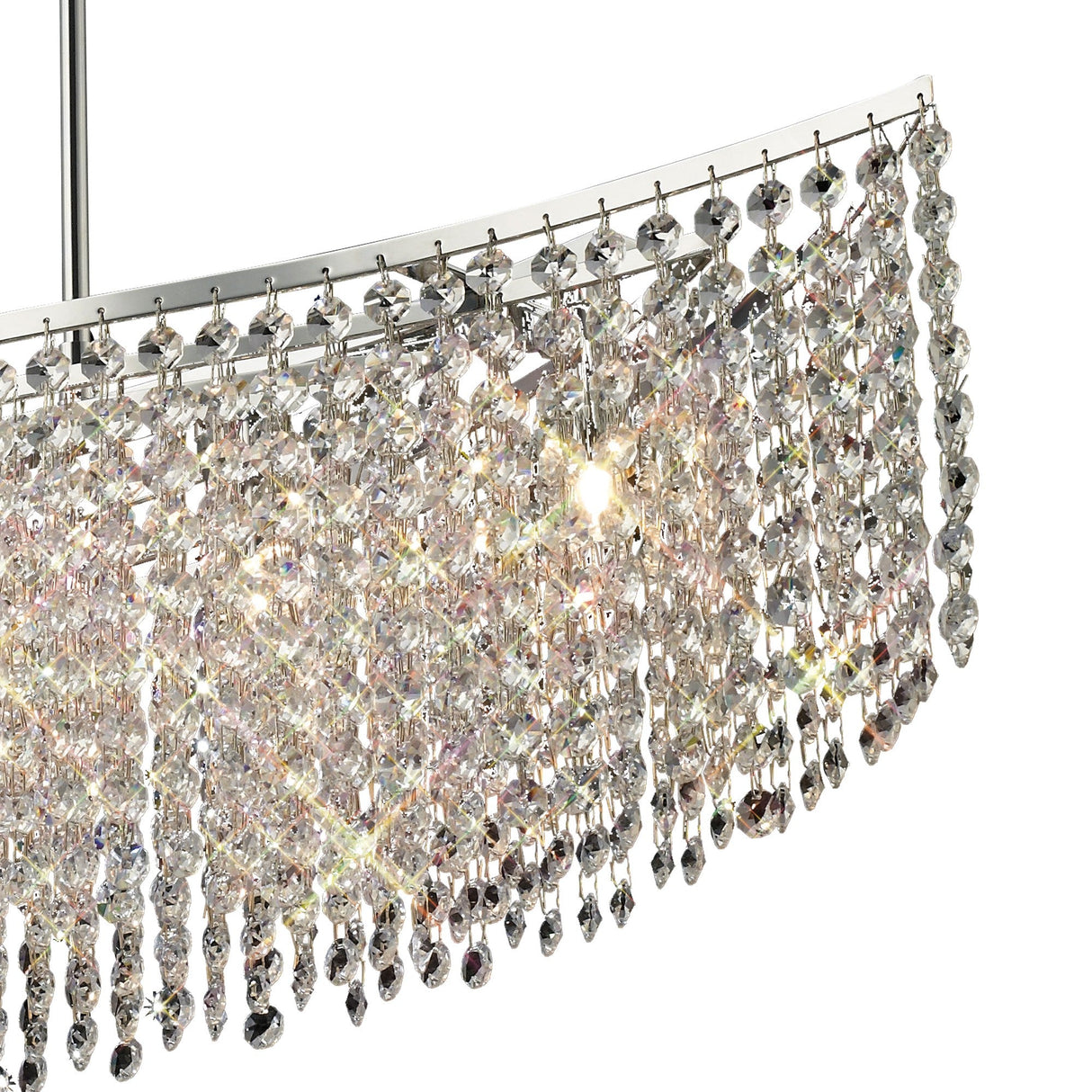Fabio Telescopic 5 Light Crystal Linear Suspension Light - Chrome