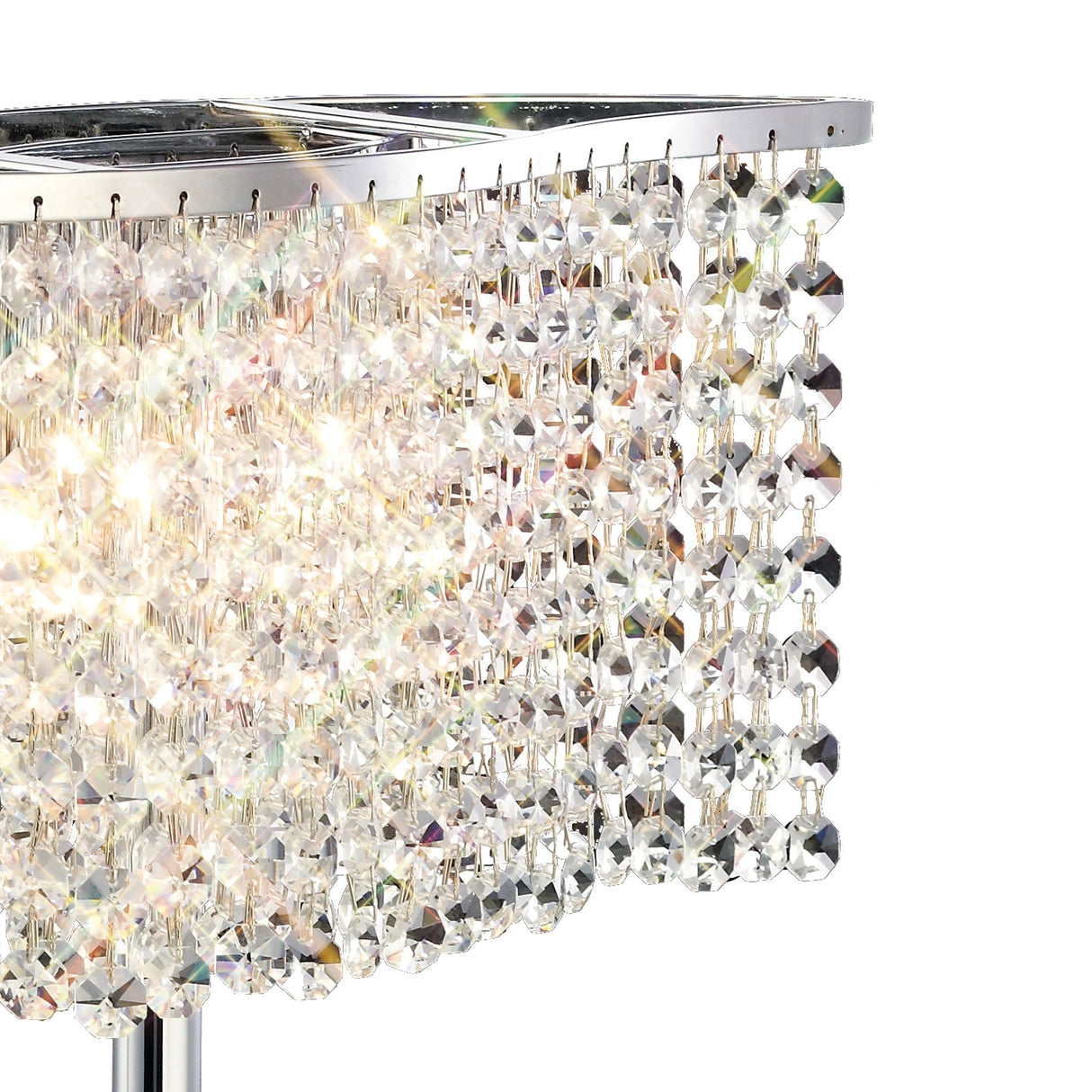 Fabio 2 Light Crystal Table Lamp - Polished Chrome