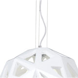 Facette 50cm 1 Light Pendant Light - Gloss White & Polished Chrome