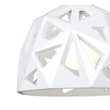 Facette 50cm 1 Light Pendant Light - Gloss White & Polished Chrome