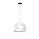 Facette 50cm 1 Light Pendant Light - Gloss White & Polished Chrome