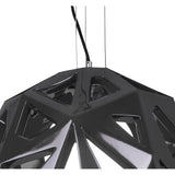 Facette 50cm 1 Light Pendant Light - Gloss Black & Polished Chrome