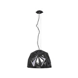 Facette 50cm 1 Light Pendant Light - Gloss Black & Polished Chrome