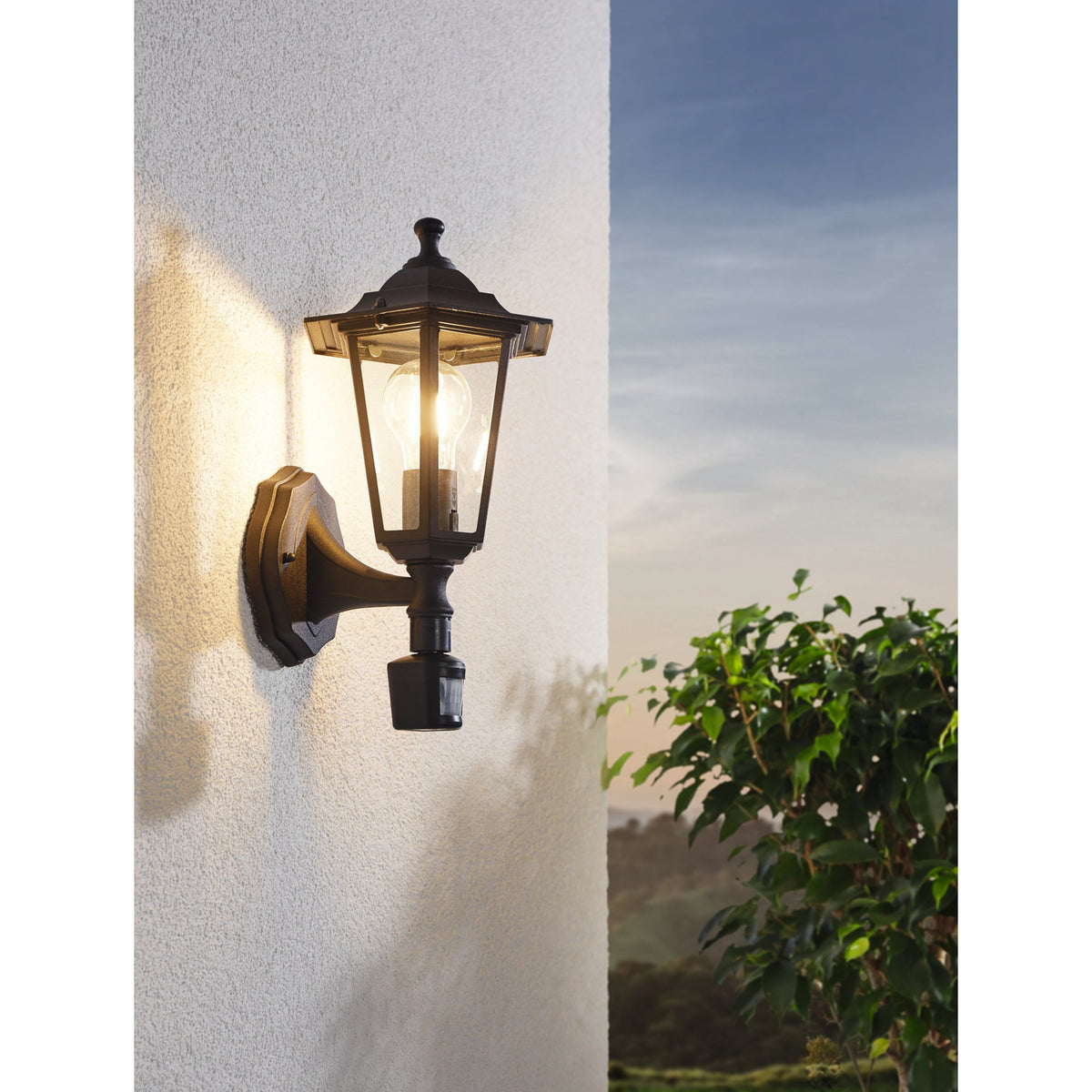 Fasvette Outdoor Wall Light with Motion Sensor - Black