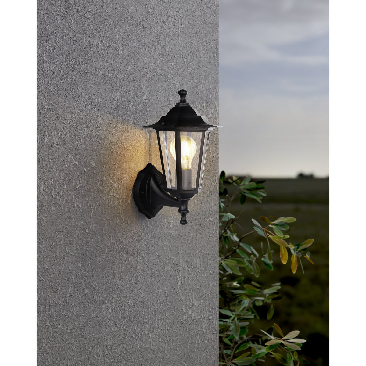 Fasvette Upward Outdoor Wall Light - Black