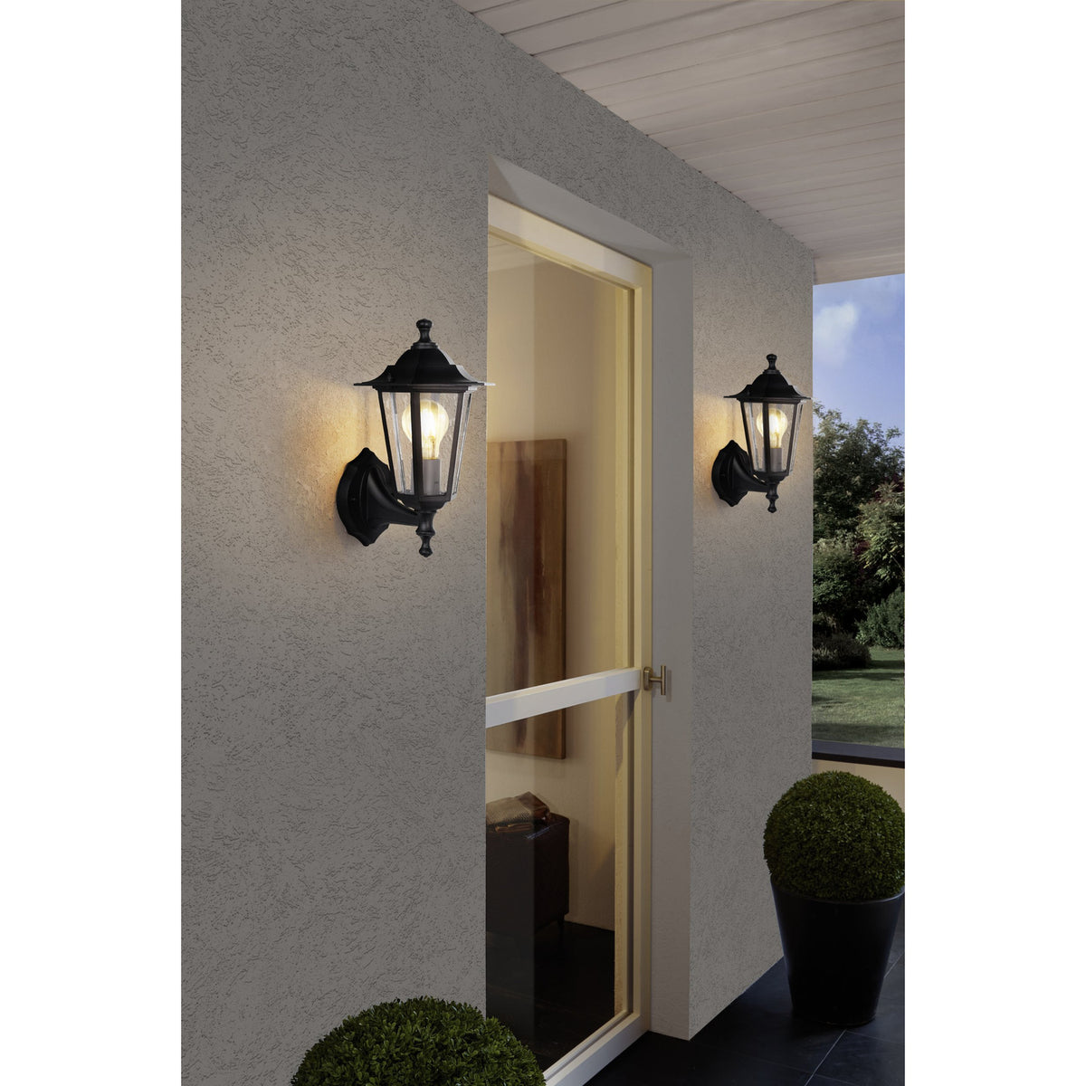 Fasvette Upward Outdoor Wall Light - Black