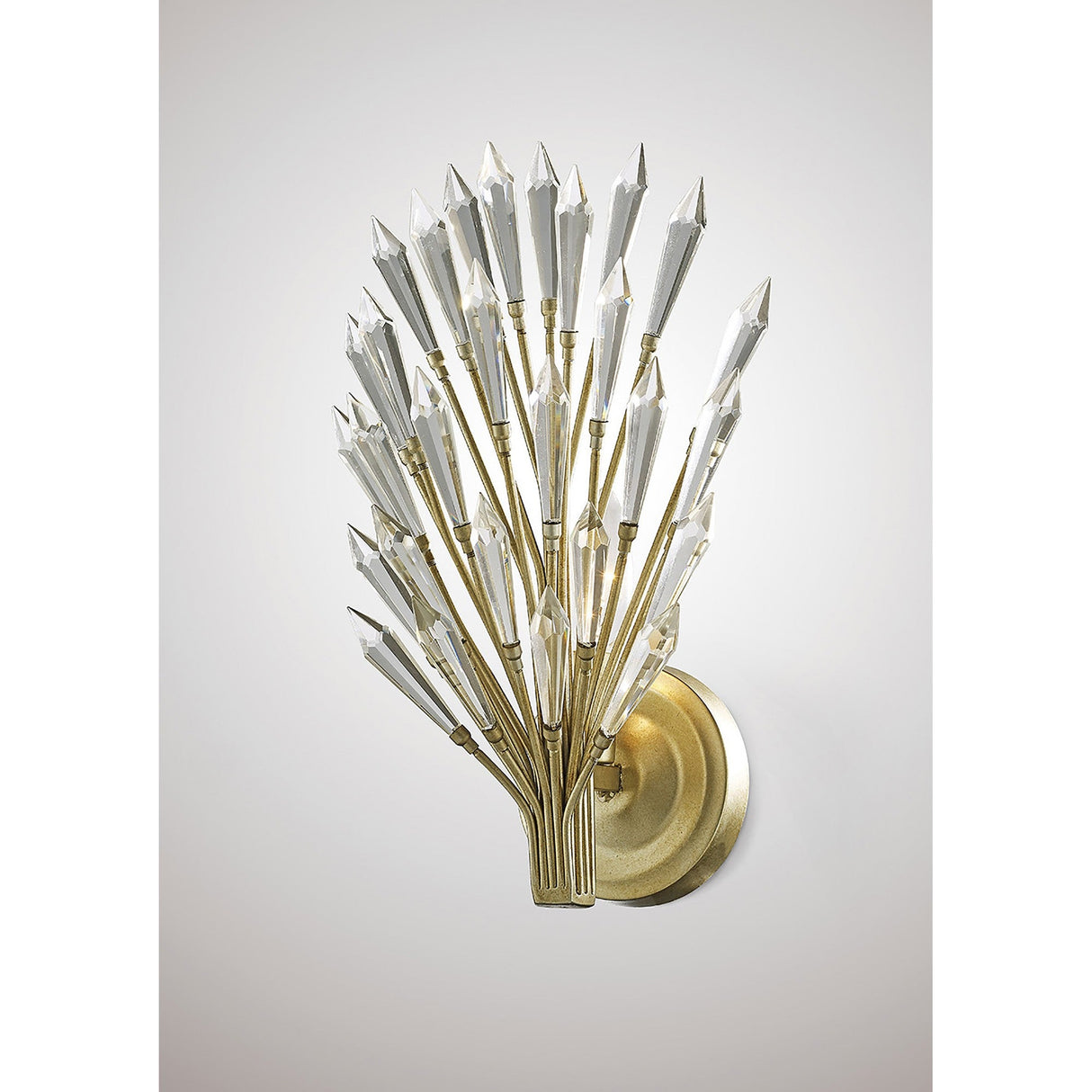 Fay 1 Light Crystal Wall Light - Aged Gold & Silver