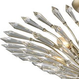 Fay 3 Light Crystal Semi-Flush Ceiling Light - Aged Gold/Silver
