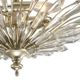 Fay 3 Light Crystal Semi-Flush Ceiling Light - Aged Gold/Silver