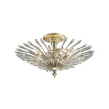 Fay 3 Light Crystal Semi-Flush Ceiling Light - Aged Gold/Silver
