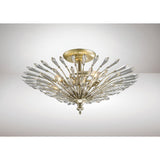 Fay 3 Light Crystal Semi-Flush Ceiling Light - Aged Gold/Silver